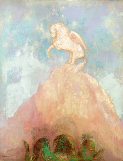 White Pegasus by Odilon Redon